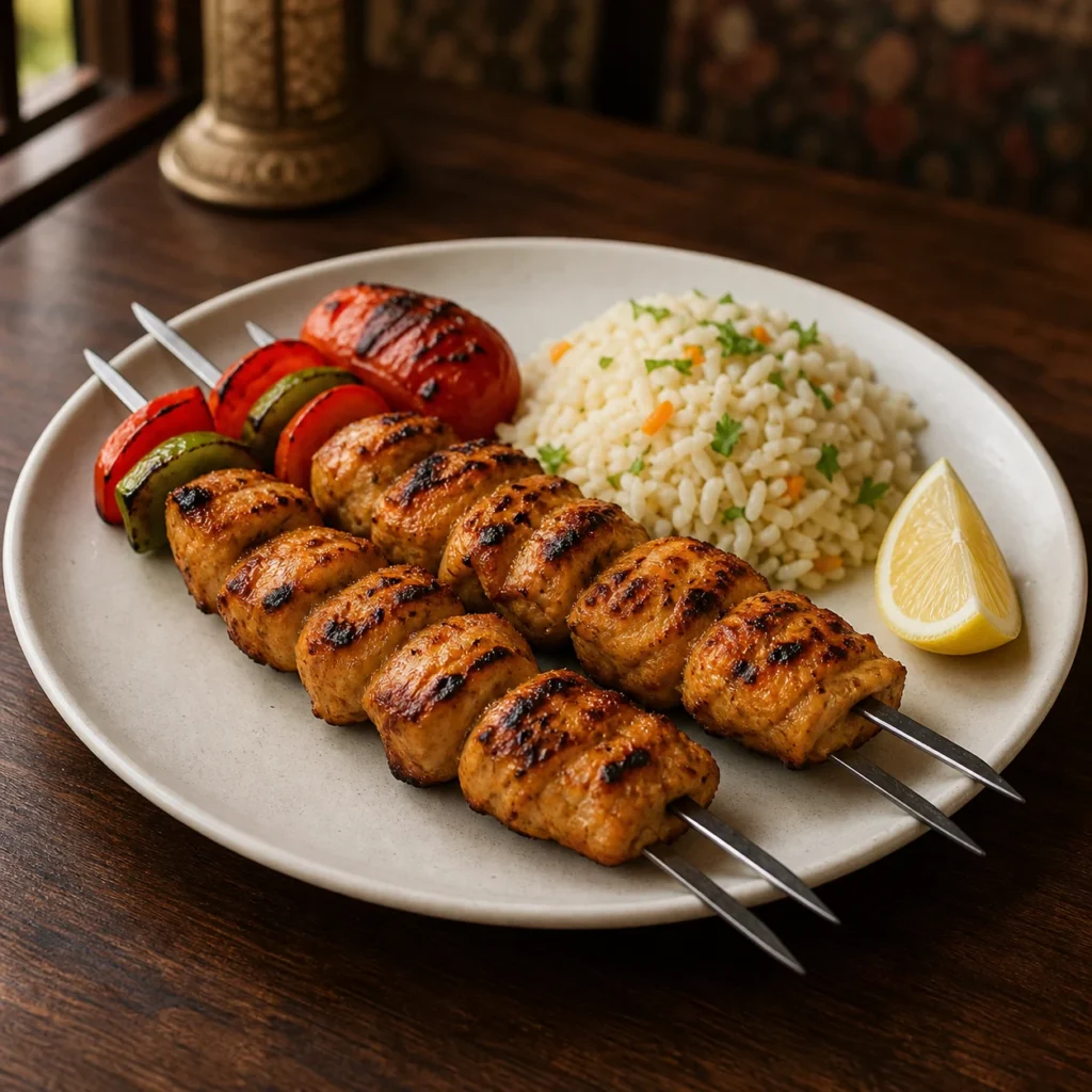 أسياخ دجاج مشوية